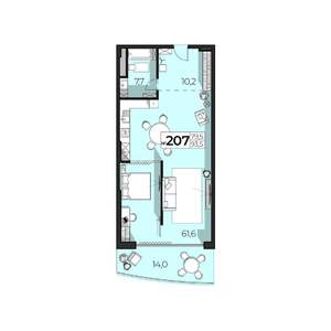 2-к квартира, строящийся дом, 94м2, 2/6 этаж