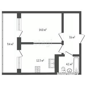 2-к квартира, вторичка, 47м2, 1/8 этаж