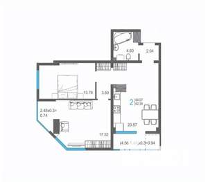 2-к квартира, вторичка, 64м2, 13/17 этаж