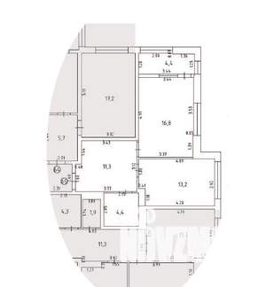 1-к квартира, вторичка, 46м2, 11/12 этаж