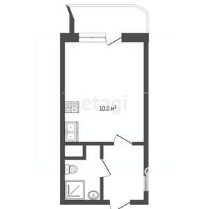 Студия квартира, вторичка, 42м2, 10/19 этаж