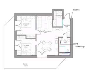 3-к квартира, вторичка, 60м2, 8/9 этаж