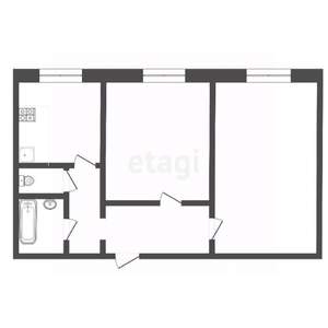 2-к квартира, вторичка, 84м2, 2/2 этаж