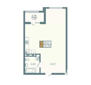 Студия квартира, вторичка, 53м2, 8/9 этаж