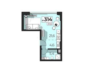 1-к квартира, вторичка, 32м2, 3/6 этаж