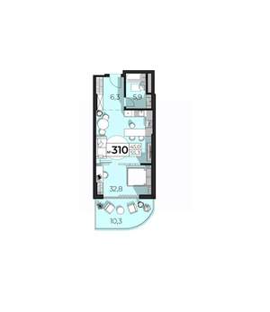 1-к квартира, вторичка, 55м2, 3/6 этаж