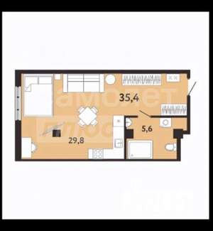 Студия квартира, вторичка, 35м2, 3/8 этаж