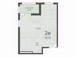 2-к квартира, вторичка, 45м2, 10/15 этаж
