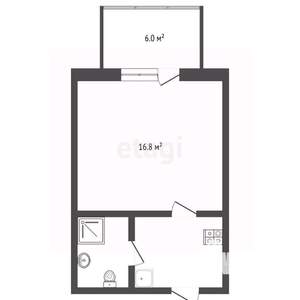 1-к квартира, вторичка, 31м2, 2/2 этаж