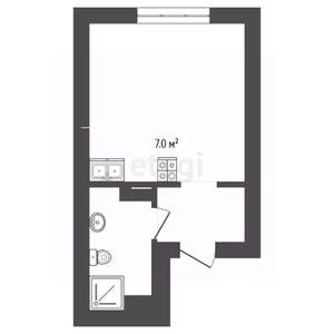 Студия квартира, вторичка, 26м2, 2/7 этаж