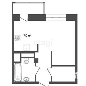 Студия квартира, вторичка, 33м2, 2/16 этаж