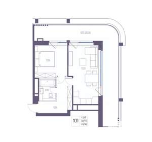 1-к квартира, вторичка, 70м2, 2/8 этаж