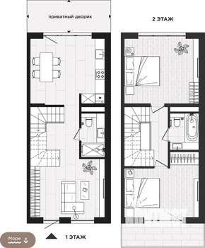 2-к квартира, строящийся дом, 92м2, 1/3 этаж