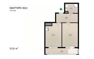 1-к квартира, строящийся дом, 54м2, 7/7 этаж