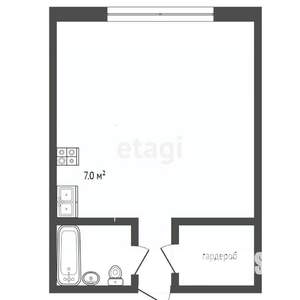 Студия квартира, вторичка, 35м2, 2/13 этаж