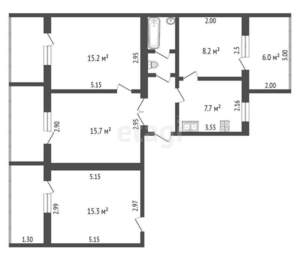4-к квартира, вторичка, 92м2, 2/3 этаж