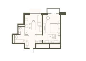 1-к квартира, строящийся дом, 43м2, 6/22 этаж