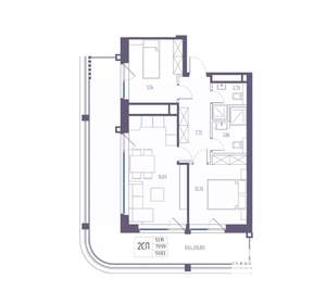 2-к квартира, вторичка, 80м2, 3/8 этаж