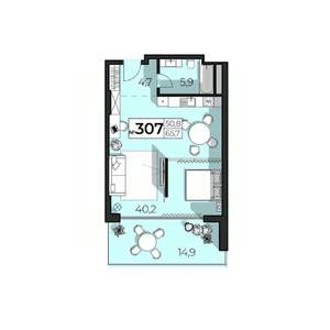 2-к квартира, строящийся дом, 66м2, 3/6 этаж