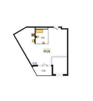 2-к квартира, вторичка, 73м2, 5/15 этаж