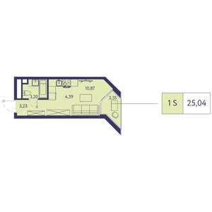 1-к квартира, вторичка, 25м2, 5/20 этаж