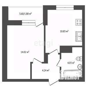 1-к квартира, вторичка, 34м2, 3/9 этаж