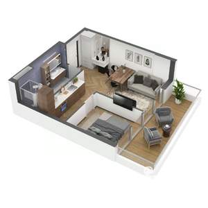 2-к квартира, строящийся дом, 52м2, 8/11 этаж