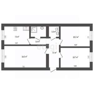 3-к квартира, вторичка, 56м2, 3/3 этаж