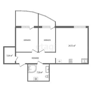 3-к квартира, вторичка, 74м2, 2/11 этаж