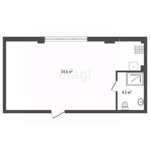 Студия квартира, вторичка, 39м2, 3/8 этаж