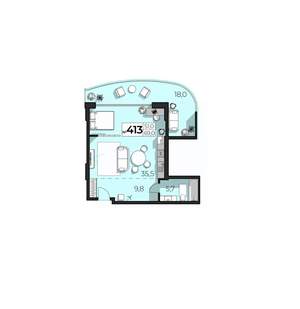 Студия квартира, вторичка, 69м2, 5/6 этаж