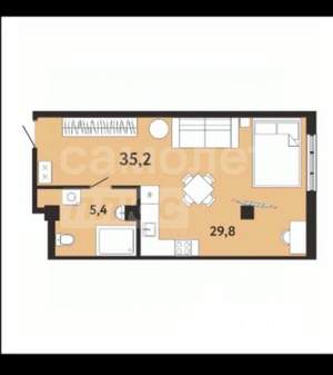 Студия квартира, вторичка, 35м2, 4/8 этаж