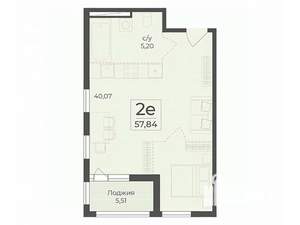 Студия квартира, вторичка, 58м2, 4/15 этаж