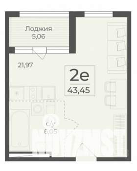 2-к квартира, вторичка, 43м2, 2/14 этаж