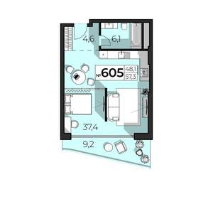 2-к квартира, вторичка, 57м2, 6/6 этаж