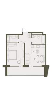 2-к квартира, вторичка, 55м2, 5/22 этаж