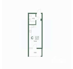 Студия квартира, вторичка, 29м2, 6/9 этаж