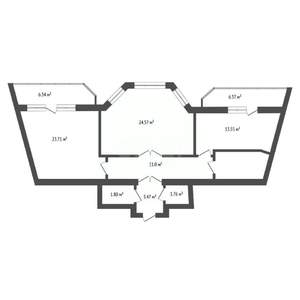 2-к квартира, вторичка, 87м2, 3/3 этаж