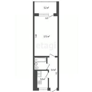 1-к квартира, вторичка, 32м2, 4/5 этаж