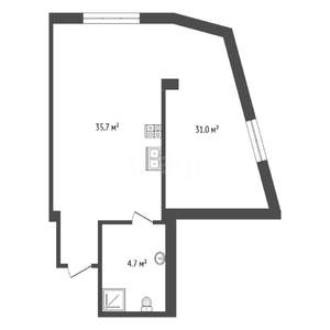 1-к квартира, вторичка, 36м2, 1/8 этаж