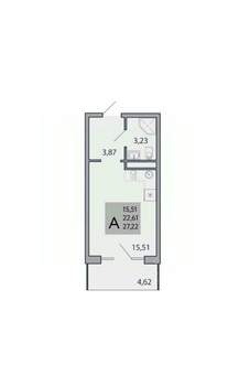 Студия квартира, вторичка, 27м2, 3/3 этаж