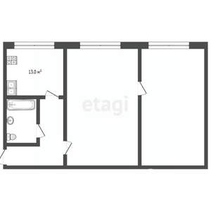 2-к квартира, вторичка, 45м2, 7/12 этаж