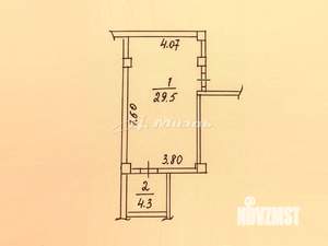 Студия квартира, вторичка, 33м2, 2/6 этаж