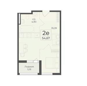 2-к квартира, вторичка, 55м2, 3/18 этаж