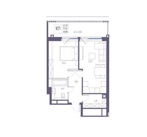 1-к квартира, вторичка, 57м2, 5/8 этаж