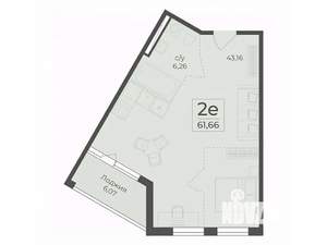 Студия квартира, вторичка, 62м2, 3/7 этаж