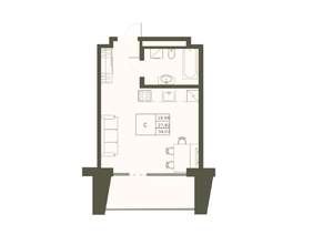 1-к квартира, вторичка, 34м2, 11/22 этаж
