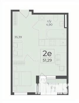 2-к квартира, строящийся дом, 51м2, 4/15 этаж