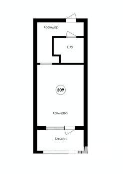 Студия квартира, строящийся дом, 41м2, 5/5 этаж