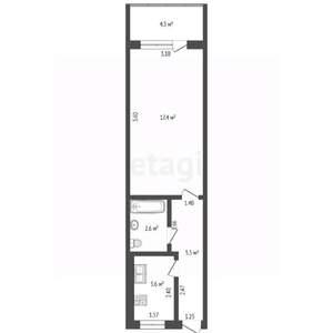 1-к квартира, вторичка, 34м2, 3/5 этаж
